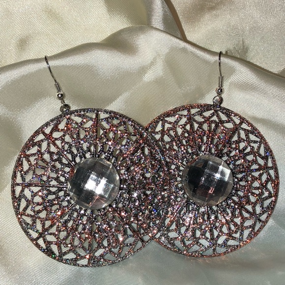 Big & Fun Christmas earrings bling NEW - Picture 1 of 8